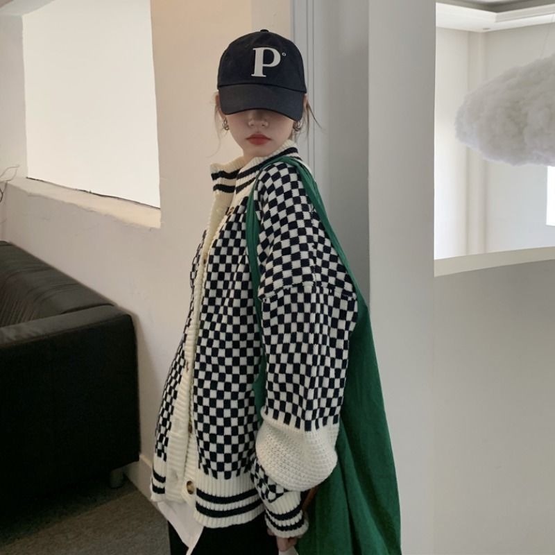 Áo khoác len dày dáng rộng thời trang thu đông cho nữ