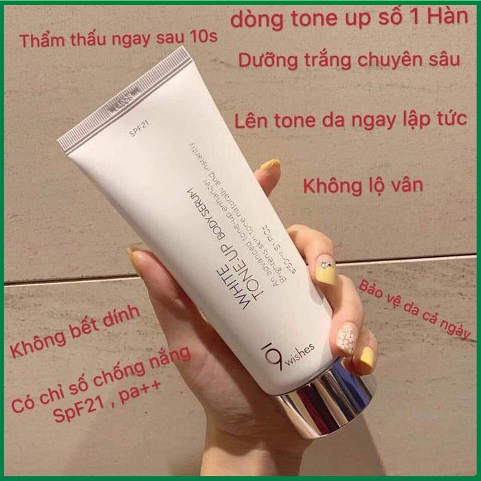 Kem dưỡng ẩm [Hàng Chuẩn] Kem dưỡng trắng body 9wishes White Tone up Body Serum (150ml)