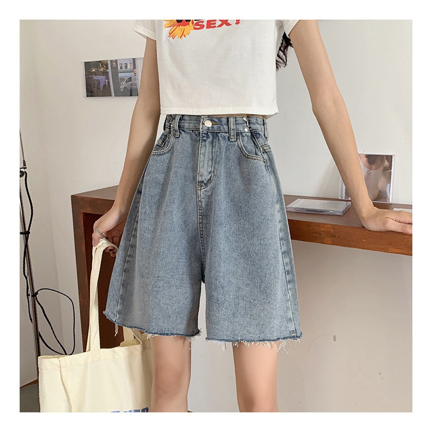Quần Jean Đùi Móc Cài lưng cao cap cao tôn dáng nữ ulzzang Jeanduimoccai