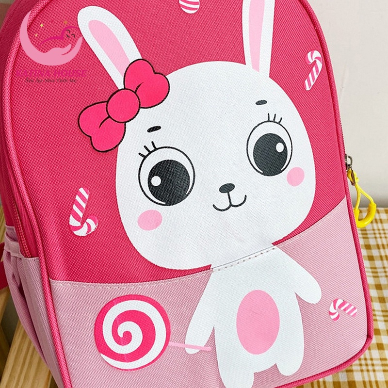 Balo cho bé mẫu giáo, nhà trẻ, họa tiết hình thú đáng yêu, có thể mang đi chơi, đi học