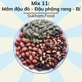 Hạt dinh dưỡng mix sẵn nấu sữa hạt bổ dưỡng, thơm ngon - Mix 11: Mầm đậu đỏ - Đậu phộng đỏ rang - Nhân bí xanh – M11
