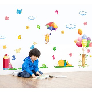 Decal dán tường Học đếm số