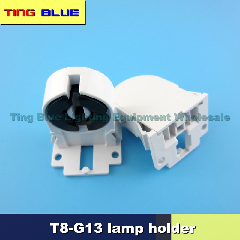 Bộ 20/50 Giá Đỡ Đèn LED T8 G13 12-250V 2A Màu Huỳnh Quang Có Giá Đỡ Bằng Nhựa Tiện Dụng
