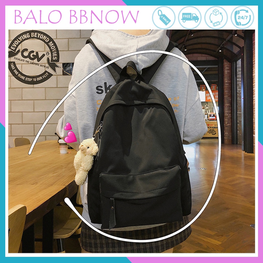 Balo nữ giá rẻ cá tính thời trang đi học BBNOW BL10 - tặng kèm sticker dễ thương