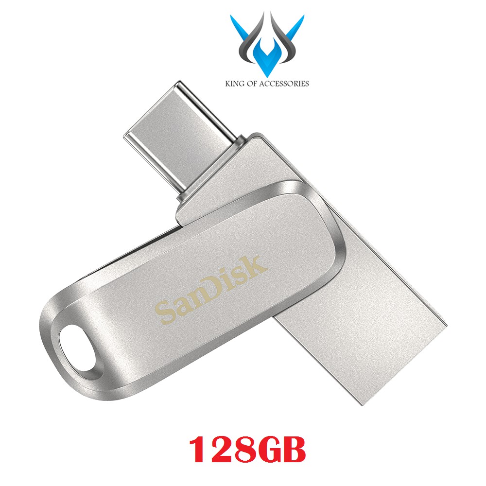 USB OTG Sandisk Ultra Dual Drive Luxe USB Type-C 3.1 128GB 150MB/s (Bạc) - Vỏ kim loại