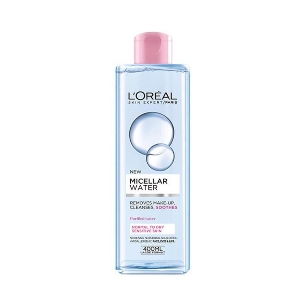 Nước tẩy trang Loreal paris 3 in 1 micellar water 400ml Moisturizing màu hồng cho da khô | BigBuy360 - bigbuy360.vn
