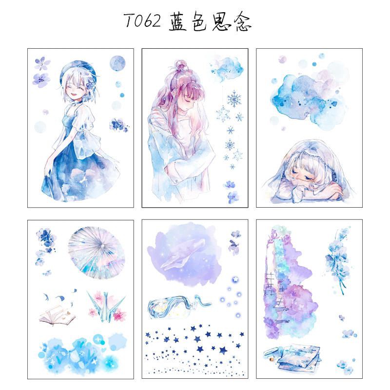 STICKER BULLET JOURNAL TRANG TRÍ SỔ TAY DỄ THƯƠNG BỘ 6 TẤM