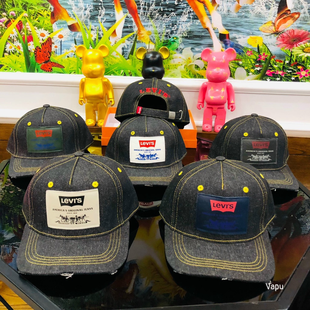 VAPU OFFICAL- Mũ lưỡi trai nam nữ Levi chất bò cao cấp, logo nhiều màu cá tính - Nón kết jean bụi phố unisex LV, VP169