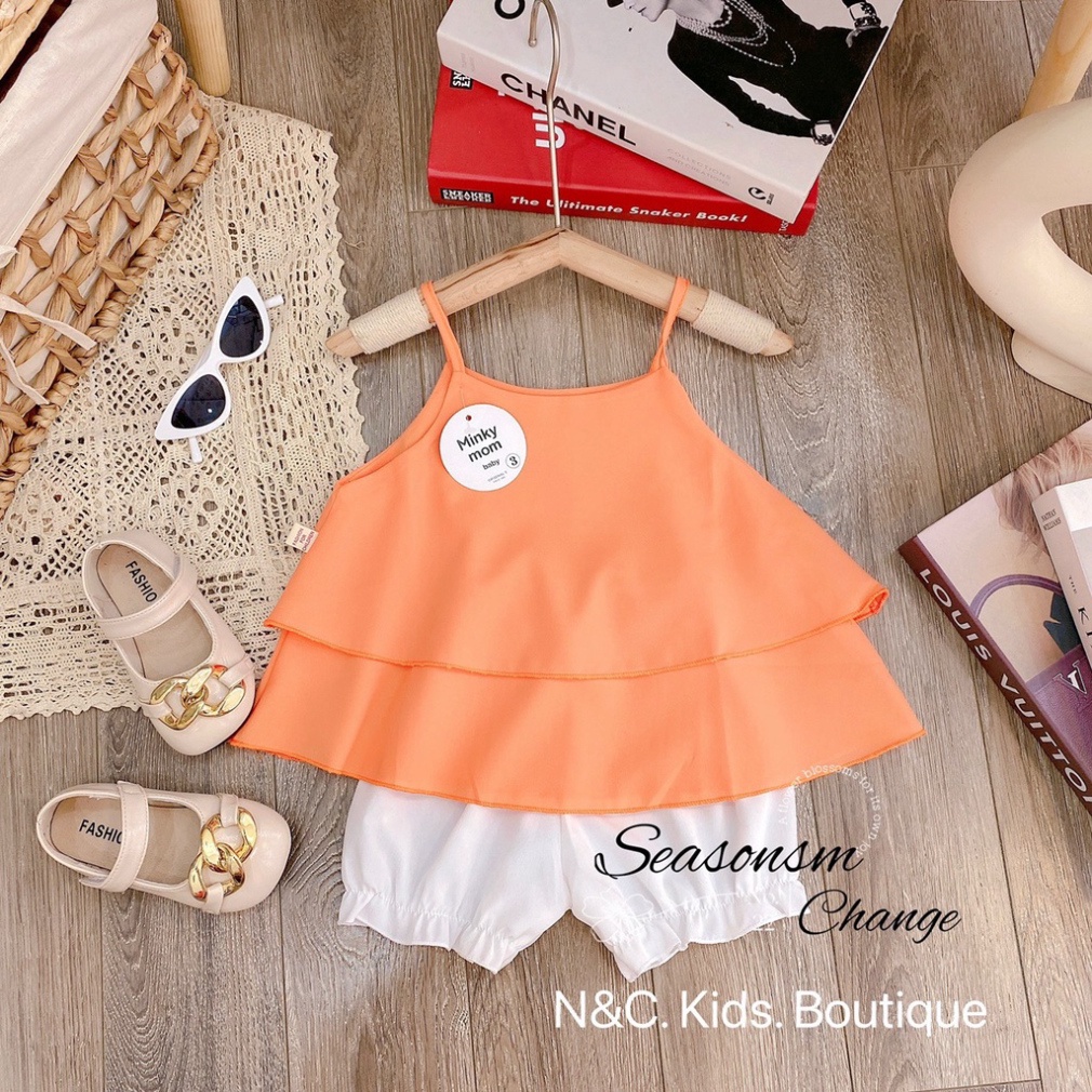 Bộ hè bé gái, Bộ 2 dây tầng habutai bé gái