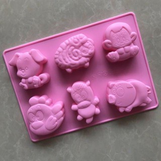 Khuôn silicon 12 con giáp 3d ( mỗi khuôn có 6 con)