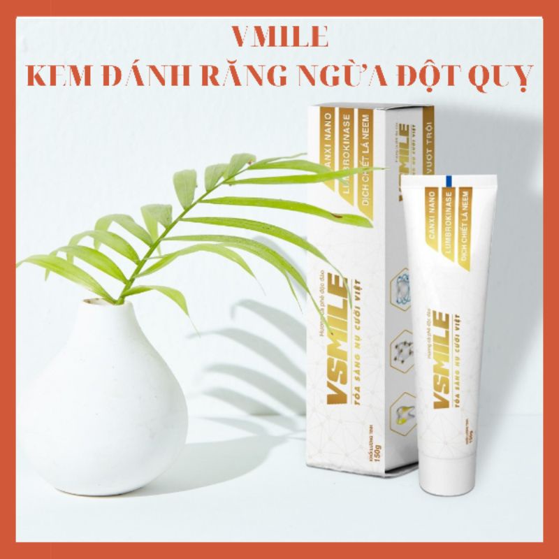 Freeship Hàng Cao Cấp Kem đánh răng vị Caphe, giúp răng chắc khỏe, nụ cười tỏa nắng Vsmile