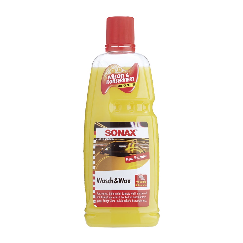 Nước rửa xe + phủ wax bóng sơn 2in1 Sonax Wasch&Wax 1000 ml
