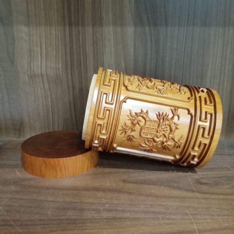 Hộp đựng chè đục tứ quí gỗ