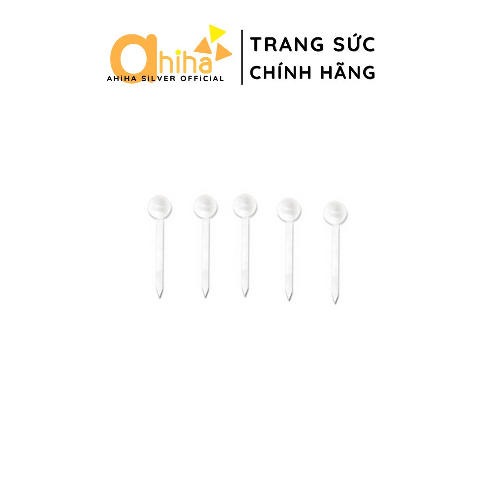 Combo 10 đôi khuyên tai AHiHA nhựa trong suốt tròn nụ bi CHỐNG DỊ ỨNG Tặng kèm 10 đôi chốt bông tai Silicon thumbnail