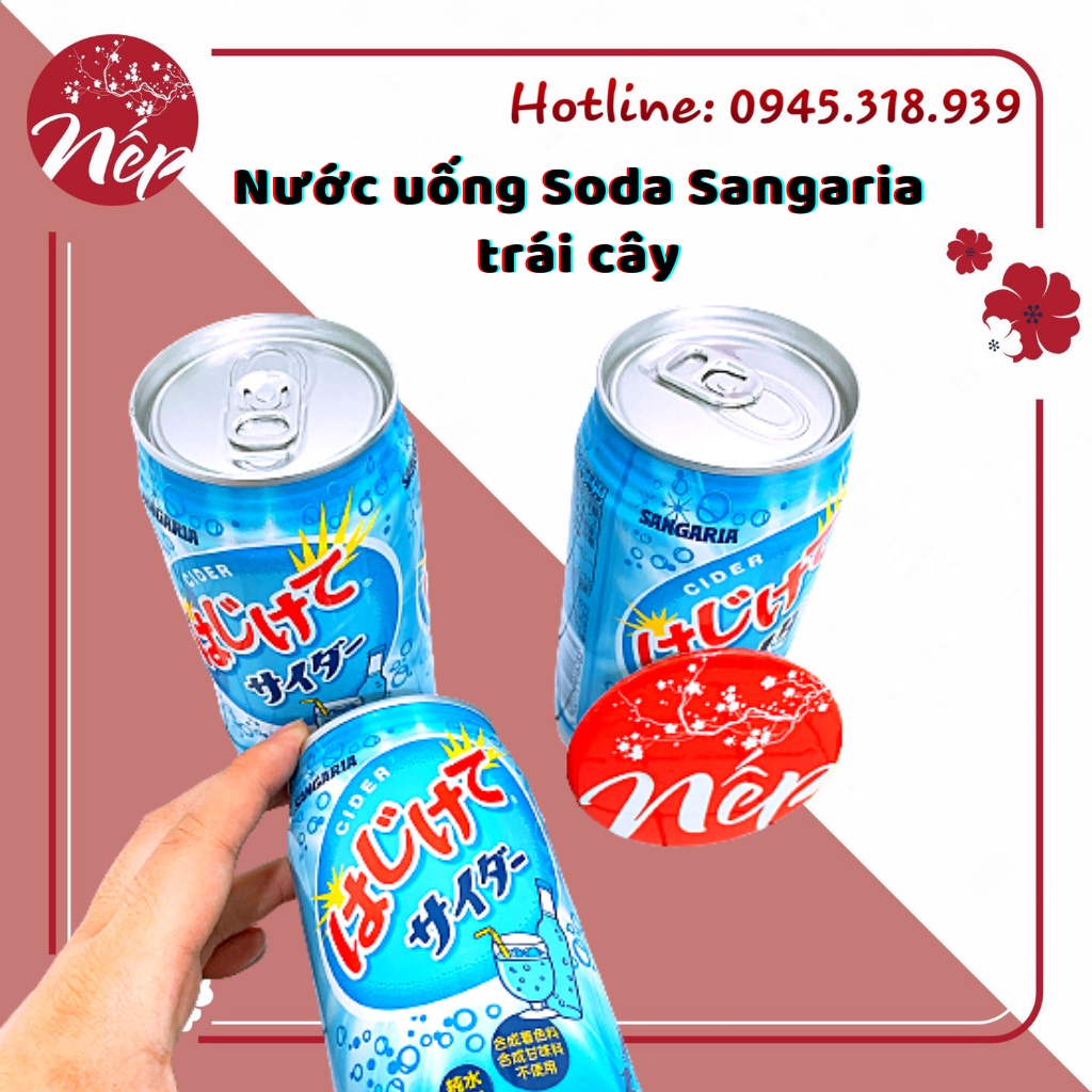 (Date: T10.2022) Nước uống Soda Sangaria trái cây - Nhật Bản