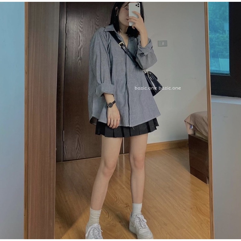 áo sơ mi vạt nẹp dài tay