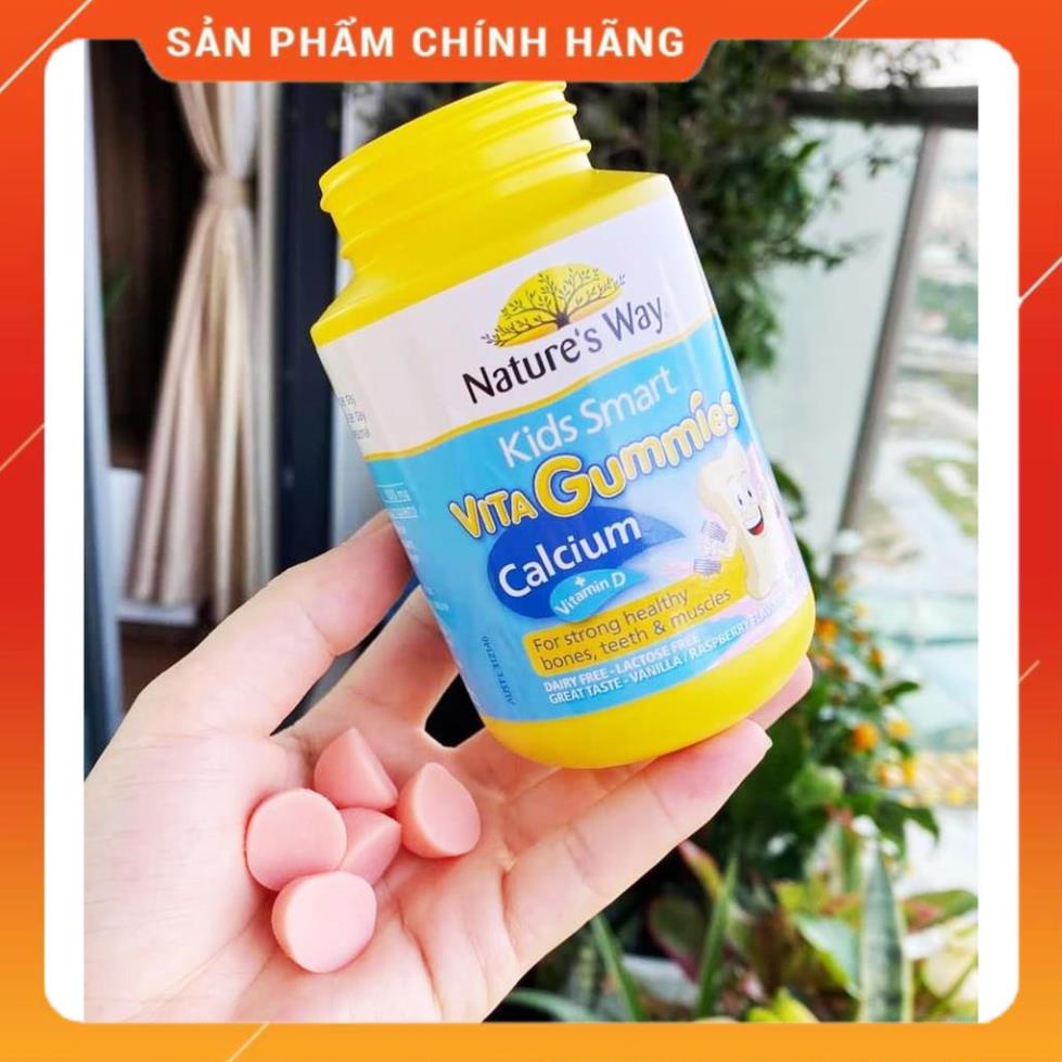 Kẹo Vitamin Nature's Way Kids Smart VITA Gummies Calcium + Vitamin D (Gum Canxi) 60 viên - Úc