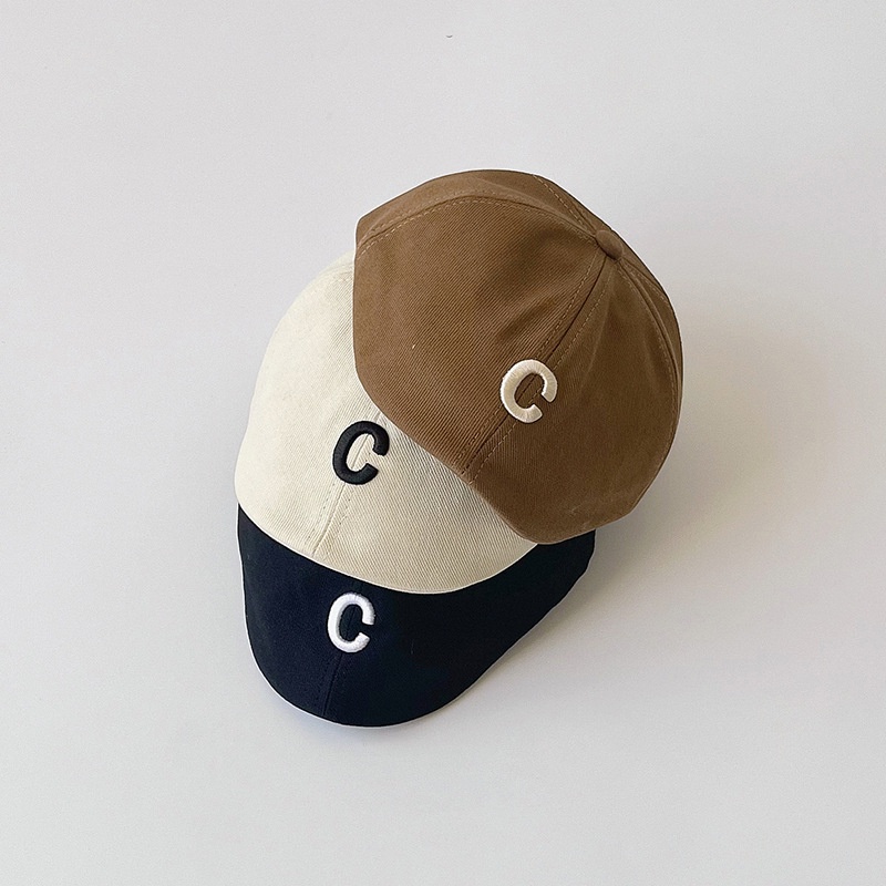Nón Beret Thêu Chữ C Màu Sắc Ngọt Ngào Dành Cho Bé