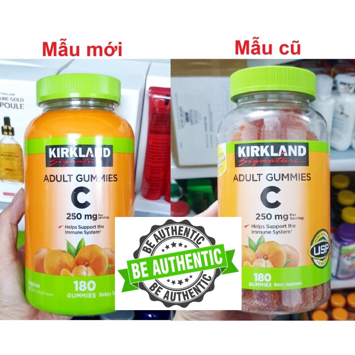 (Chính hãng) Kẹo dẻo bổ sung Vitamin C Kirkland Adult Gummies C 250mg chai 180 viên của Mỹ