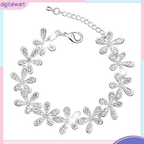 Vòng tay hoa tuyết đính đá pha lê nhân tạo sang trọng cá tính dành cho nữ