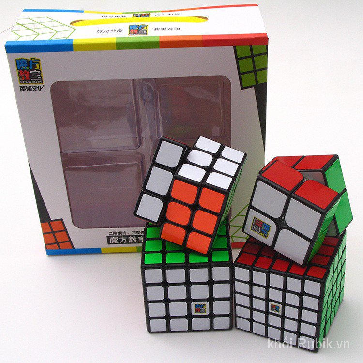 Đồ chơi Combo 4 Rubik Moyu Gift Sticker, 2x2, 3x3, 4x4, 5x5 - Trơn Mượt, Bẻ Góc Tốt