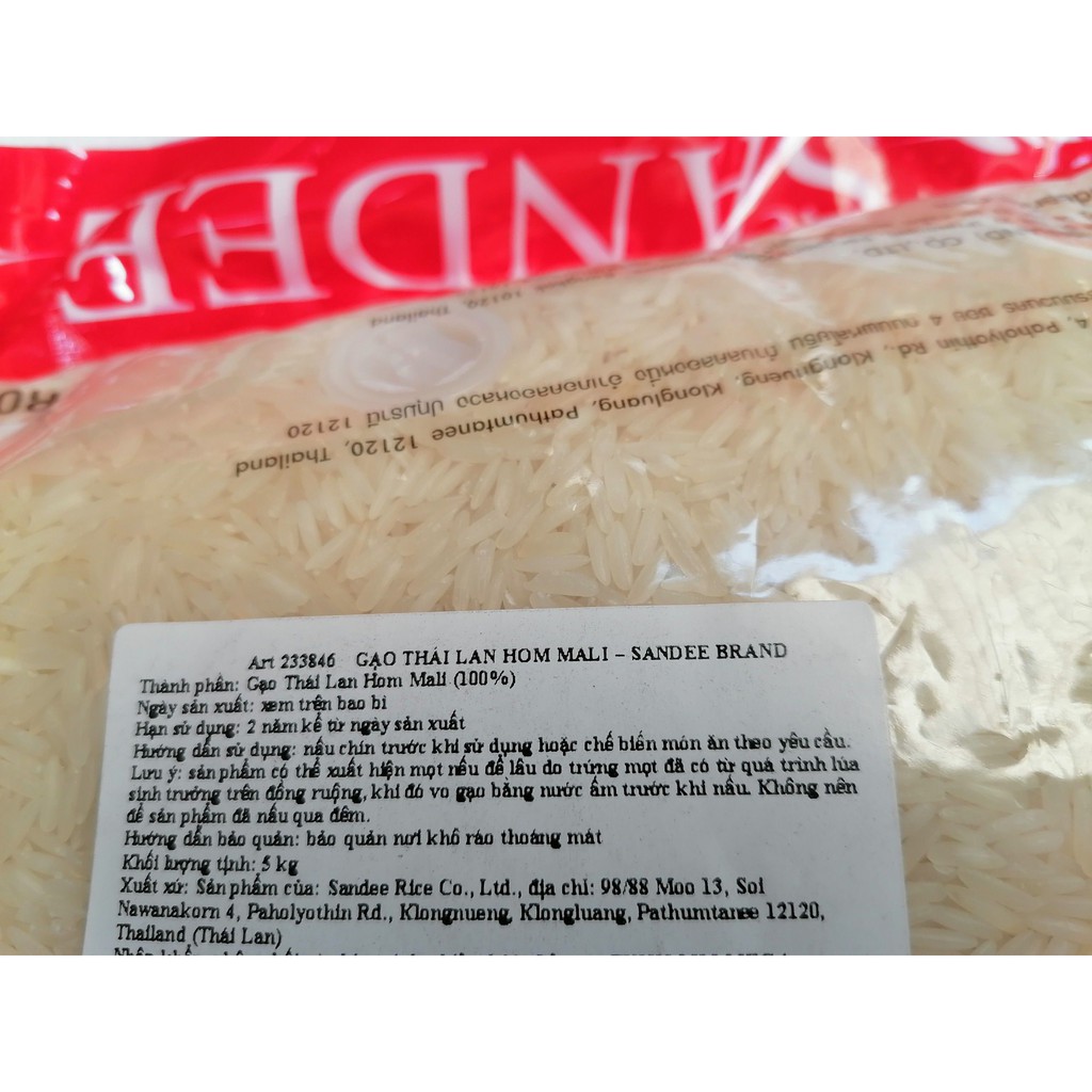 [TÚI ĐỎ LỚN 5Kg] GẠO THƠM THÁI [Thailand] SANDEE Hom Mali Rice (halal)