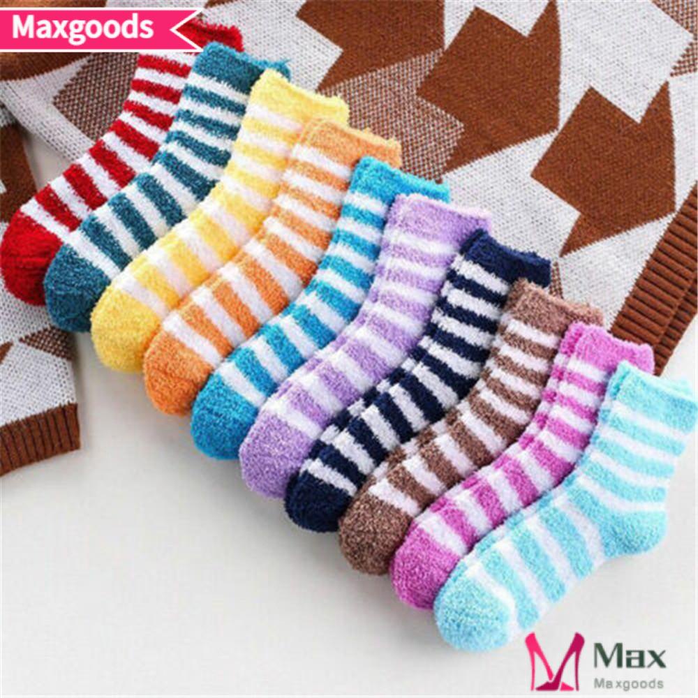 Bộ 5 Đôi Vớ Nhung San Hô Dày Mềm Mại Giữ Ấm Mùa Đông