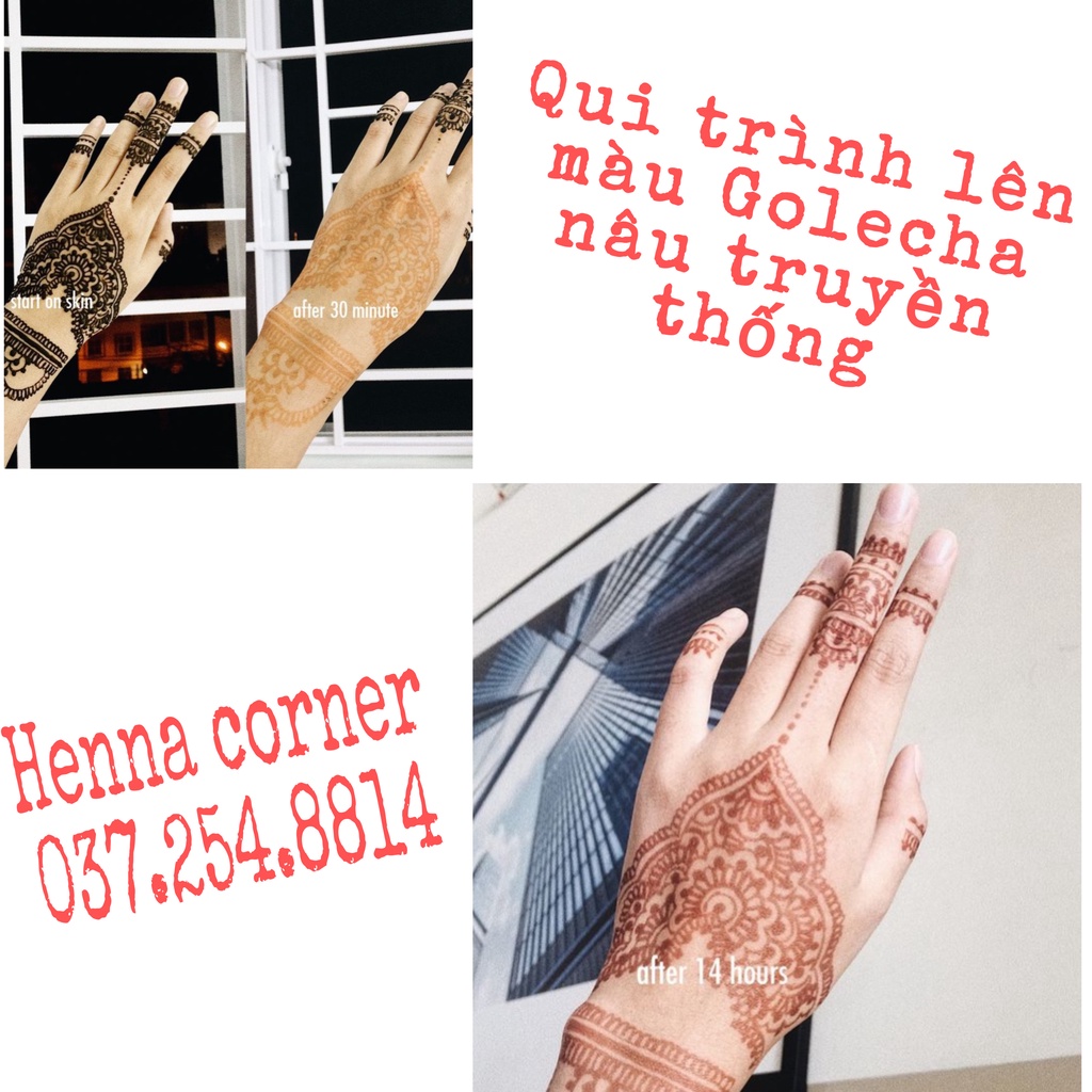 MỰC HENNA GOLECHA MÀU NÂU TRUYỀN THỐNG -CHẤM TÀN NHANG