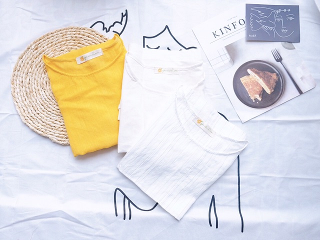 Áo kiểu nữ tay ngắn nút hông Croptop Freesize Basic Góc của Lam | BigBuy360 - bigbuy360.vn