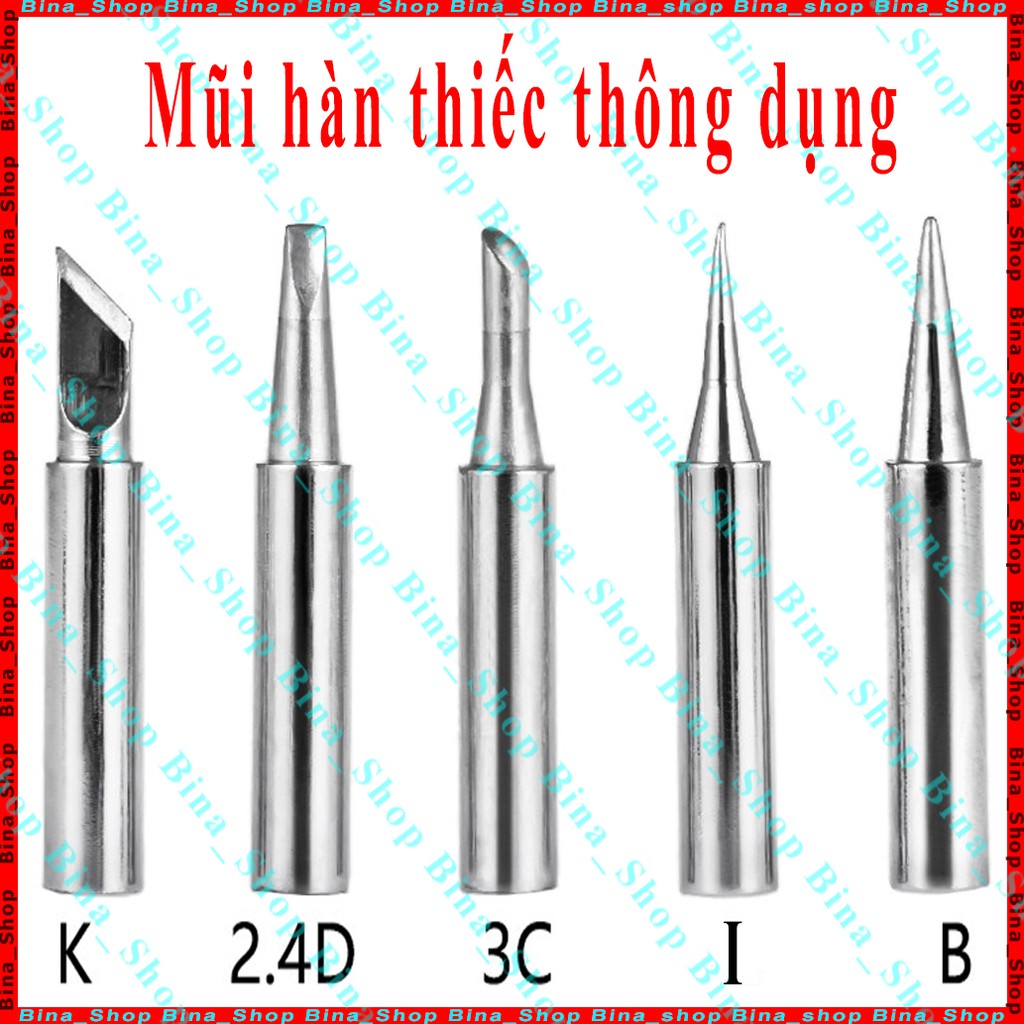 Bộ 5 mũi hàn thiếc thông dụng cho mỏ hàn 900M 908 908s 936