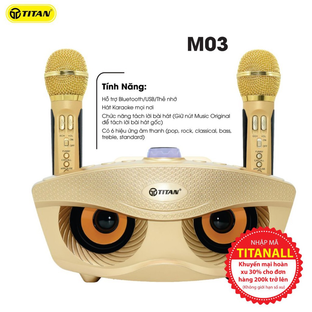 Loa Kèm 2 Mic hát Karaoke TITAN - M03