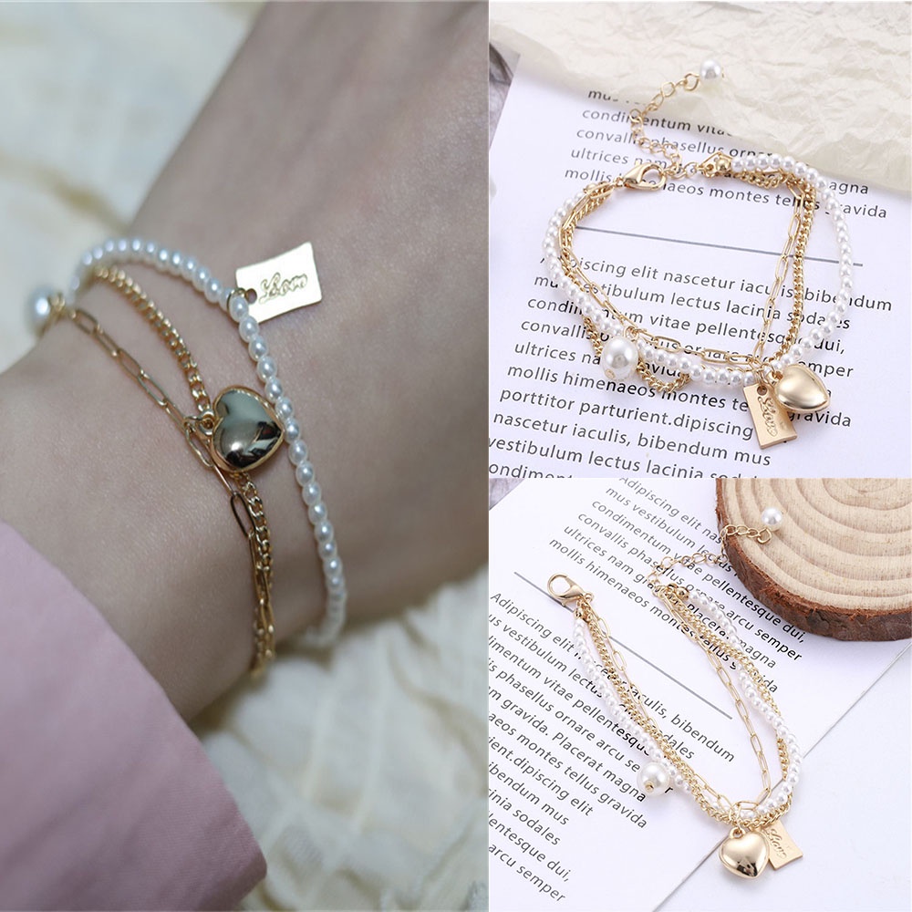 1 Vòng Đeo Tay Đính Ngọc Trai Nhân Tạo Thời Trang Dành Cho Nữ