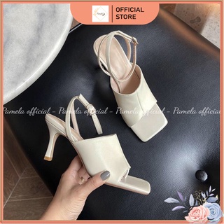 PAMELA - Giày Sandal Cao Gót 7 Phân Quai Ngang Sang Trọng Quý Phái 2022 (7cm) - S13