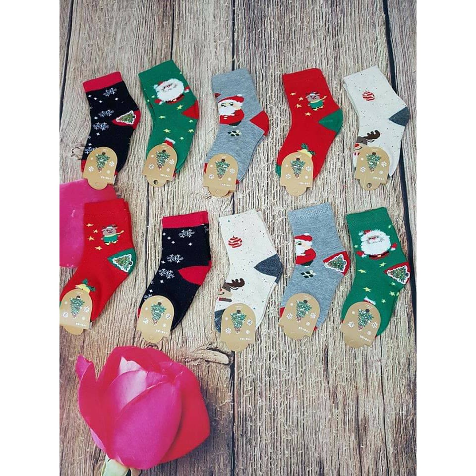 Sét 10 đôi tất noel cổ cao
