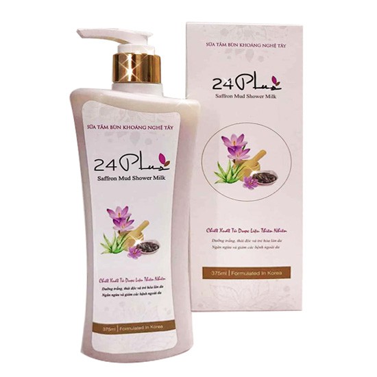 CHÍNH HÃNG SỮA TẮM BÙN KHOÁNG NGHỆ TÂY 24PLUS CHAI 375ML