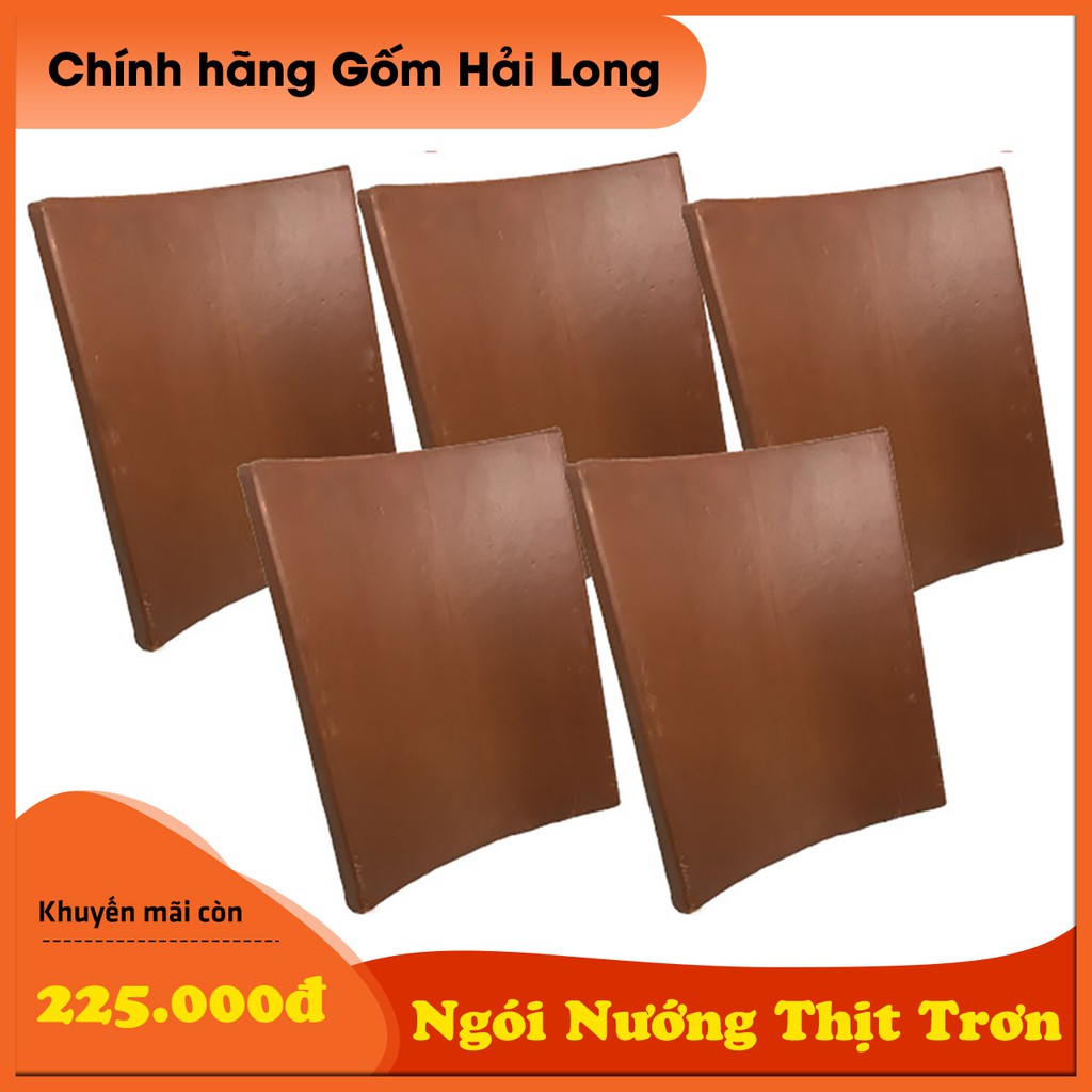 COMBO 5 ngói nướng thịt không khói NodaCook bằng sứ Bát Tràng thay cho vỉ nướng kim loại