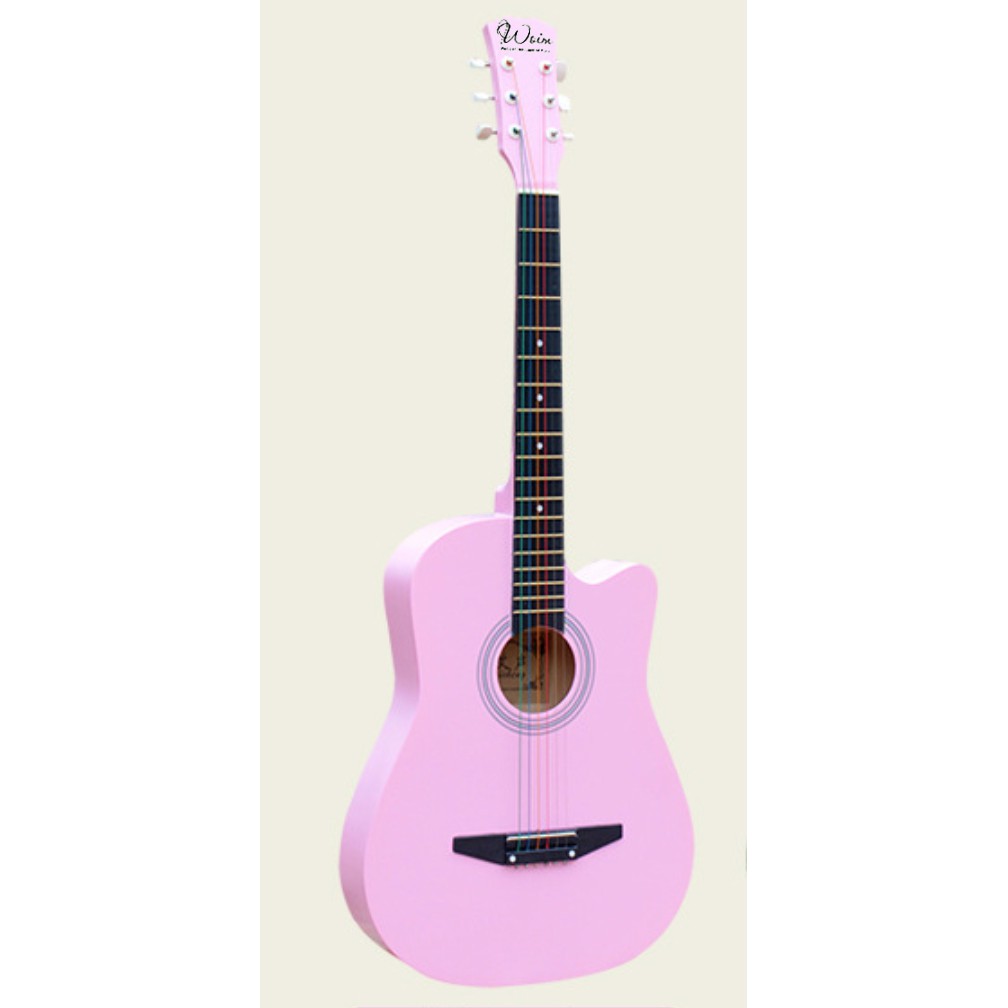 Đàn Guitar gỗ đỏ đen dáng khuyết Woim GU11