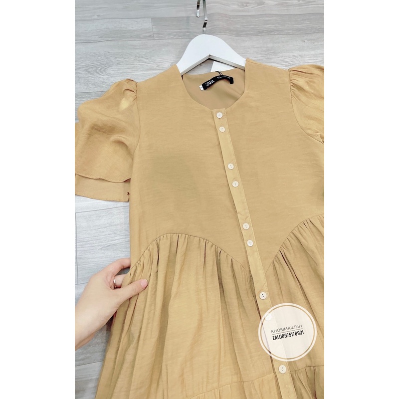 ✨BÁN SỈ✨Đầm suông tơ 3 tầng 2 lớp 2 màu xanh,be