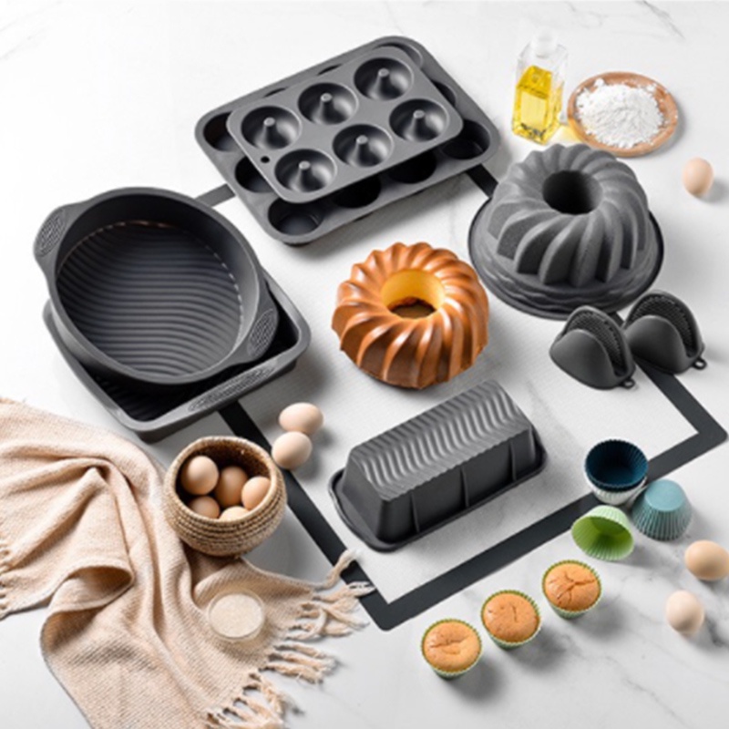 Set 12 khuôn Houseeker bằng silicon hình tròn giúp làm bánh muffin cupcake thủ công