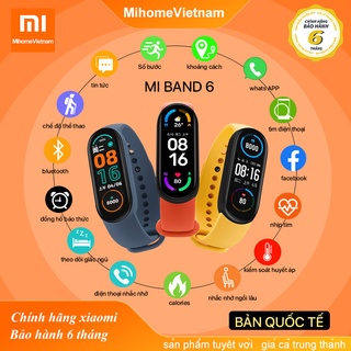 [ Quốc tế ] Vòng đeo tay thông minh Xiaomi Mi band 6 - Vòng tay theo dõi sức khoẻ, tập luyện thể thao - Màu đen