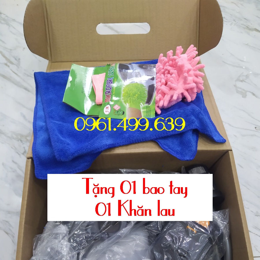 Máy Rửa Xe Dùng Pin Áp Lực Cao Loại 1 - Tặng khăn lau và bao tay, bảo hành 12 tháng