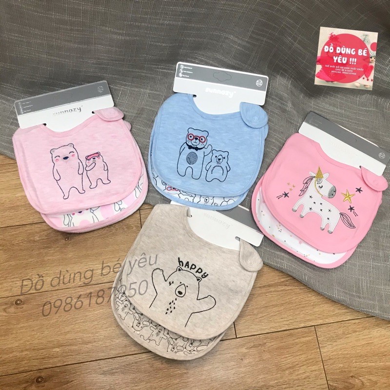 Yếm cổ cotton sunnozy 0-12m set 2c [ babyboo]