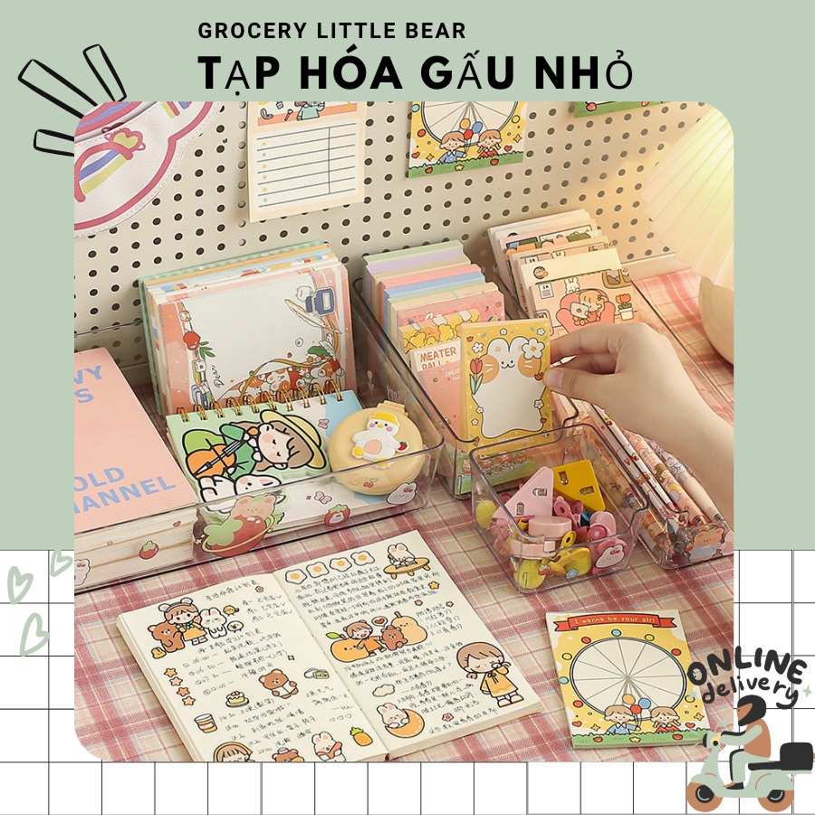 Khay lưu trữ, hộp đựng đồ để bàn trong suốt siêu xinh