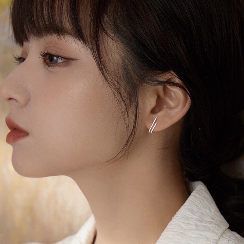 Khuyên tai bạc s925 thiết kế đơn giản