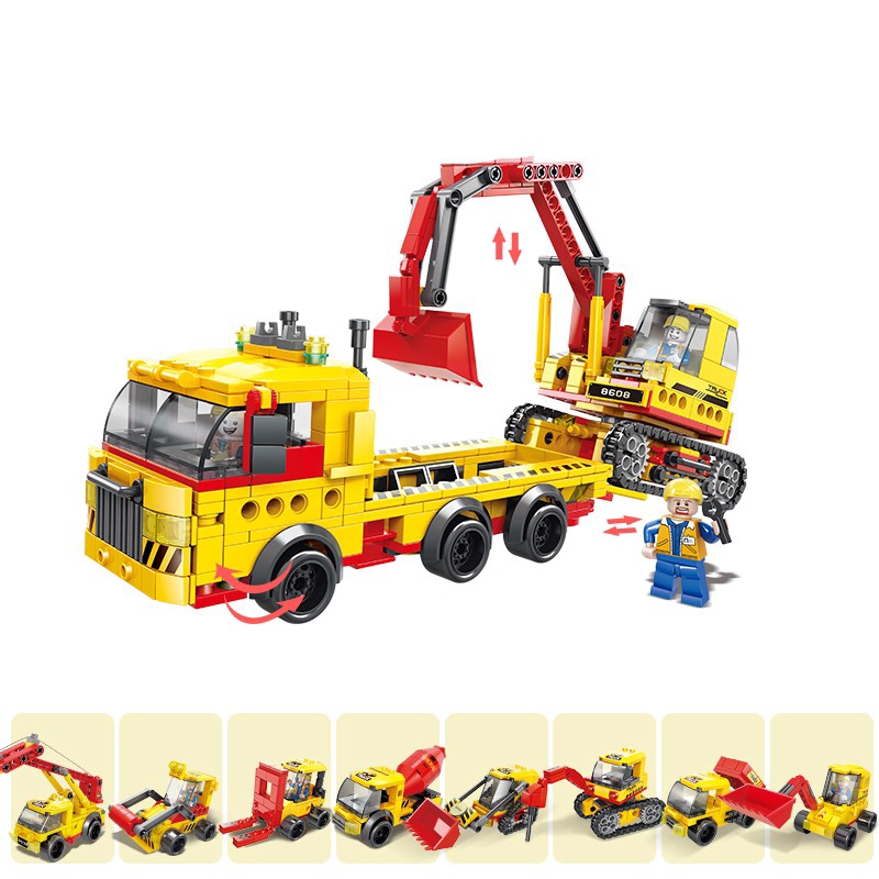 Bộ đồ chơi lắp ghép lego tạo hình xe xúc công trình dành cho trẻ em