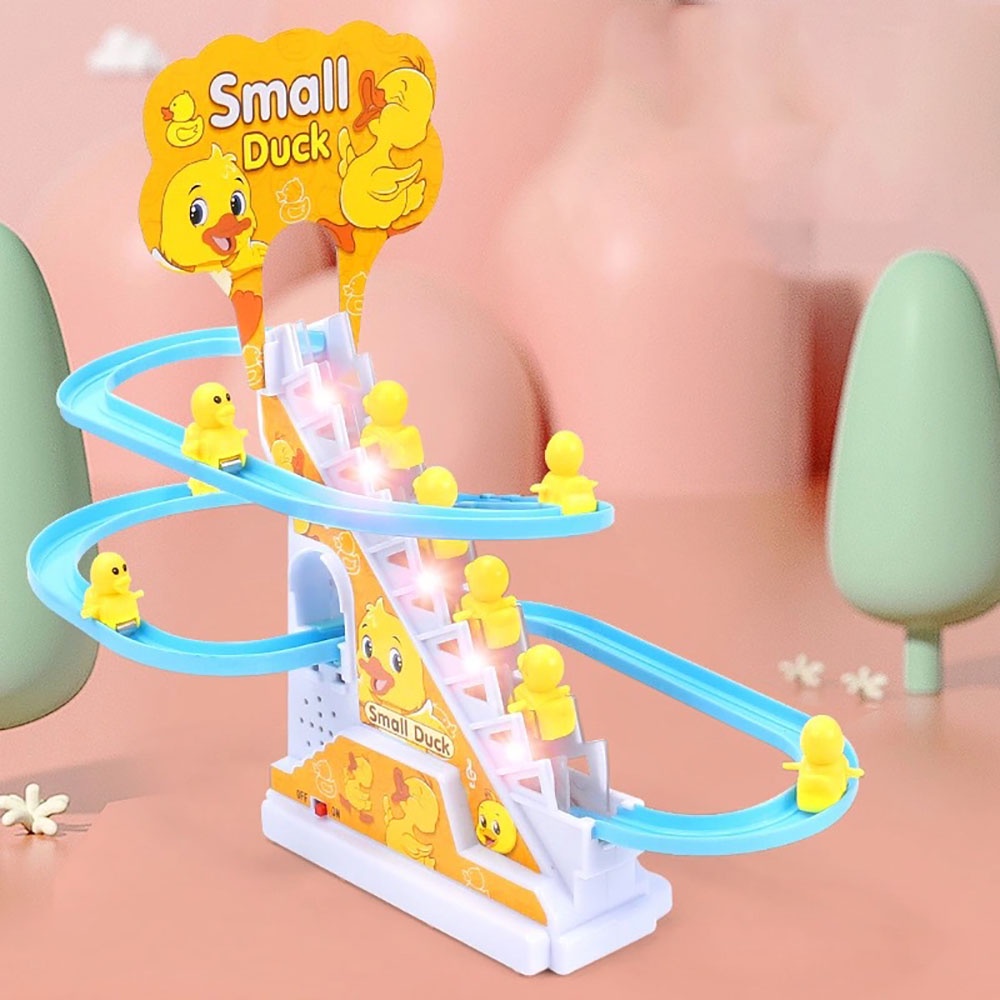 Đồ chơi chơi trẻ em vịt leo cầu thang, có nhạc và đèn, đồ chơi trẻ em thông minh kích thích sự phát triển cho bé.