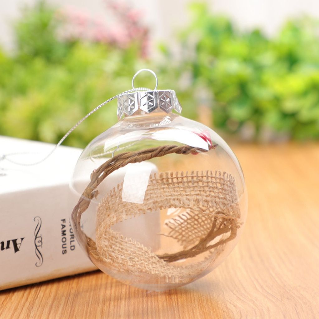 JAVIER Multi-Style Christmas Pendant PET Home Decoration Xmas Tree Ornaments Cute Hollow DIY Crafts Hanging Ball Festival Gift Decorative Balls