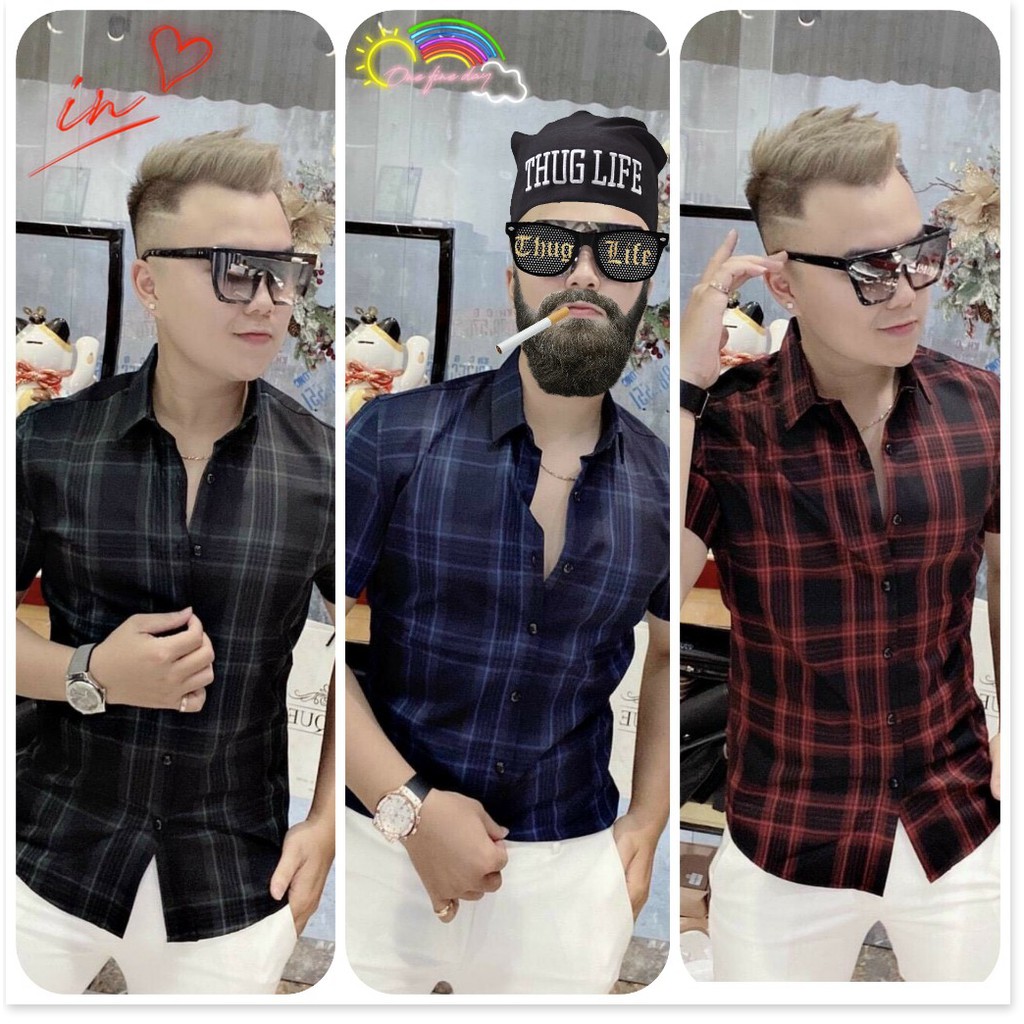 Áo Sơ Mi Nam Ngắn Tay 3D Vải Kate Mềm Mịn Thời Thượng HP