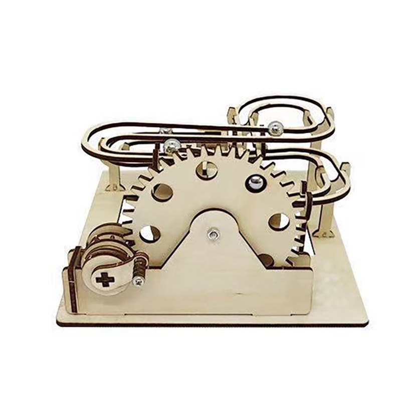 Bộ đồ chơi lắp ráp đường đua viên bi khoa học vật lý 3D bằng gỗ dành cho trẻ em