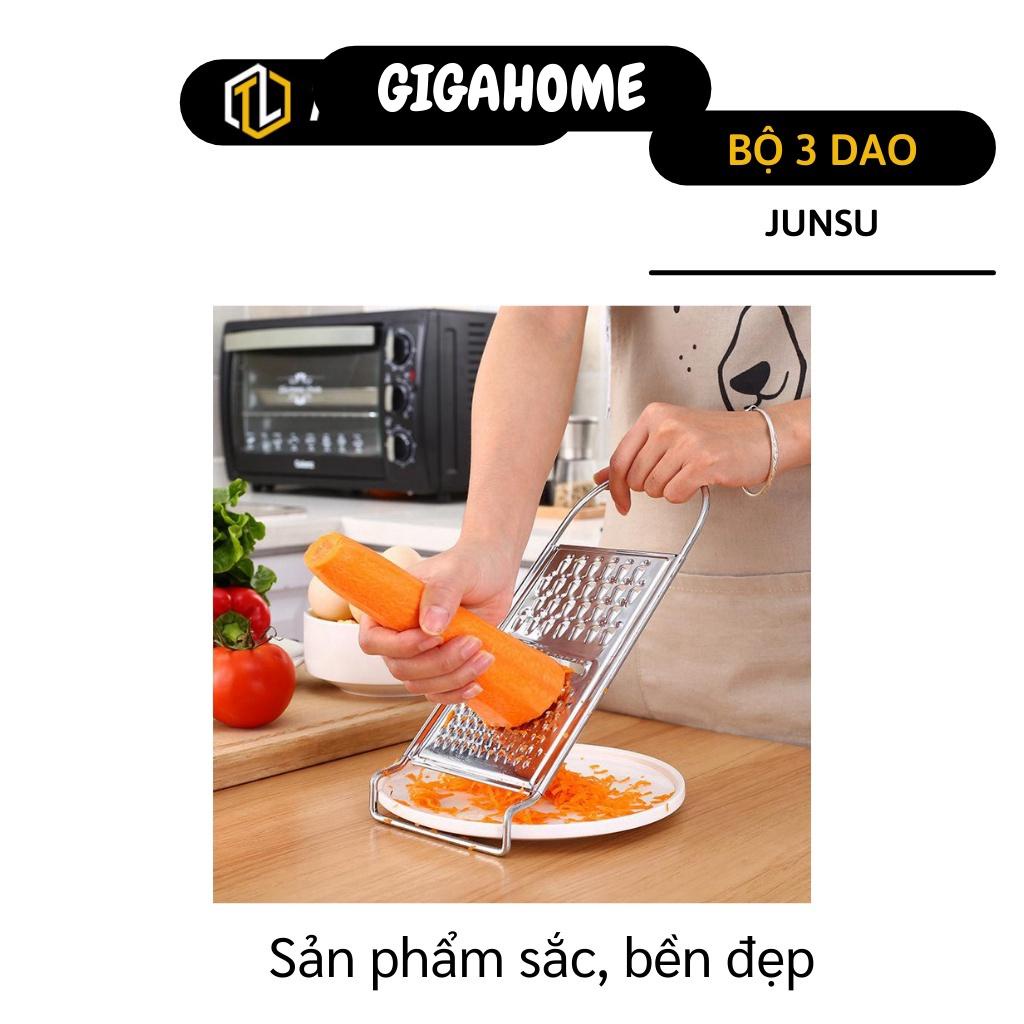 Dụng Cụ Bào Sợi GIGAHOME Bộ 3 Dao Nạo Rau Củ Quả, Bào Nhuyễn, Gọt Vỏ Bằng Inox Cao Cấp 8763